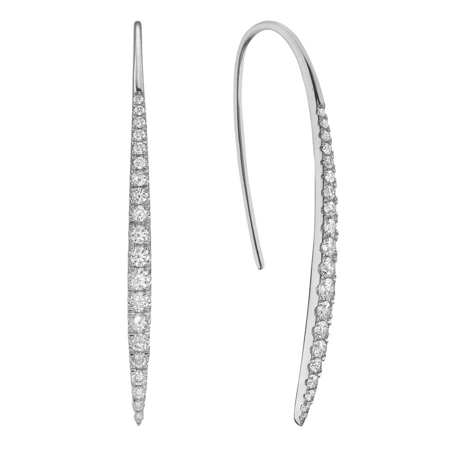 14k White Gold 0.59Ct Diamond Dangle Earring with 40 Diamonds