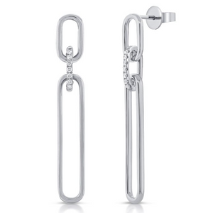 14k Gold 0.08Ct Diamond Dangle Drop Earring, available in White, Rose and Yellow Gold