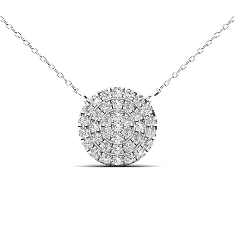 14k Gold Pave Diamond Circle Necklace, available in Several Sizes and in White, Rose and Yellow Gold