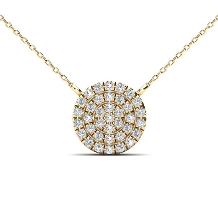 14k Gold Pave Diamond Circle Necklace, available in Several Sizes and in White, Rose and Yellow Gold