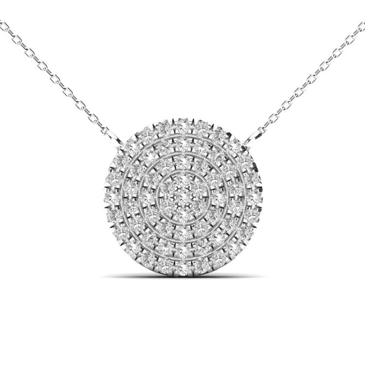 14k Gold Pave Diamond Circle Necklace, available in Several Sizes and in White, Rose and Yellow Gold