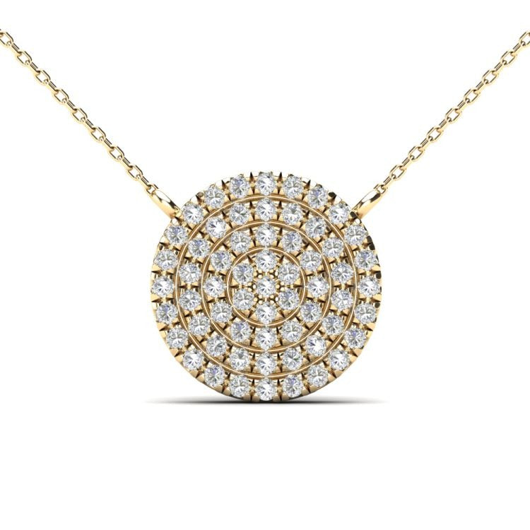 14k Gold Pave Diamond Circle Necklace, available in Several Sizes and in White, Rose and Yellow Gold