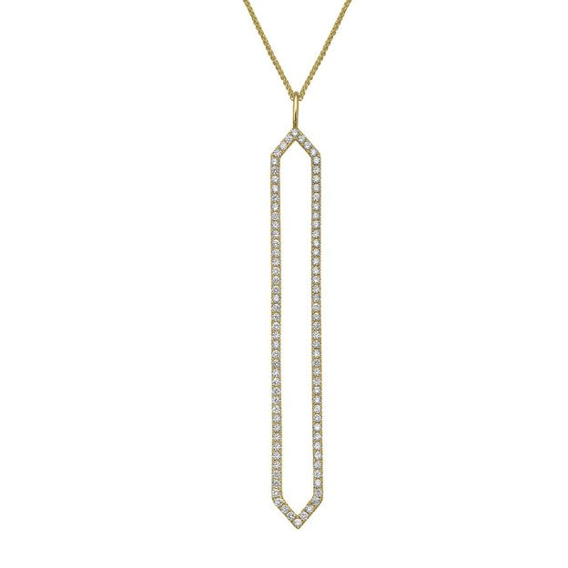 14k Yellow Gold 0.82Ct Diamond Drop Pendant