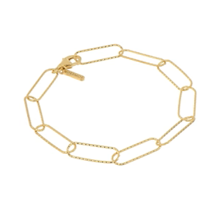 Sterling Silver Gold Plated Arabesque Clip 7.5 Inch Bracelet
