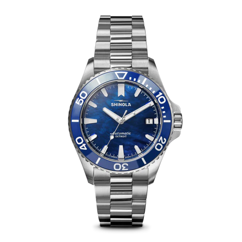 Shinola Lake Michigan Monster, MOP Blue Dial, 39MM Automatic Movement