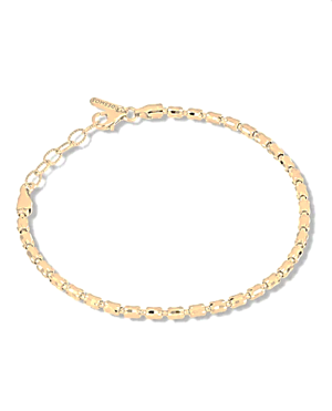Sterling Silver Gold Plated Barrel Crystal Bead with an Extender Bracelet 7.25 Inches