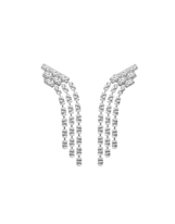 s/s rhodium plate triple dangle drop earring
