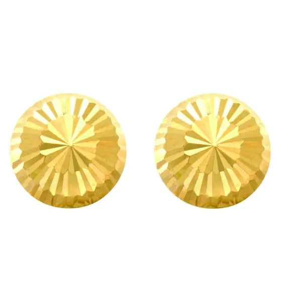 14K Gold 8mm Large Diamond Cut Burst Post Earring, available in White and Yellow Gold
