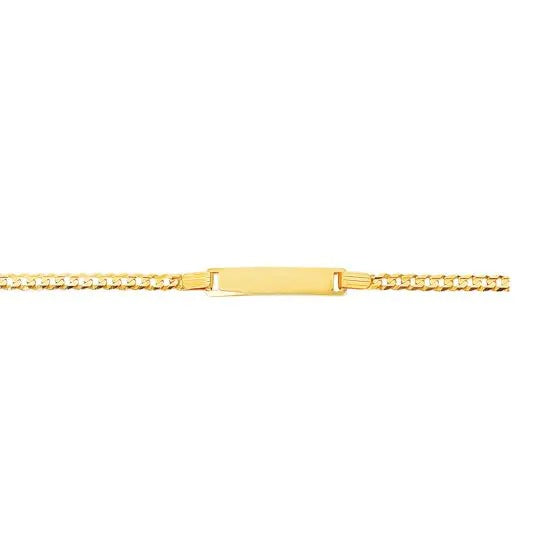 14K Yellow Gold Children's 6 Inch Curb ID Bracelet