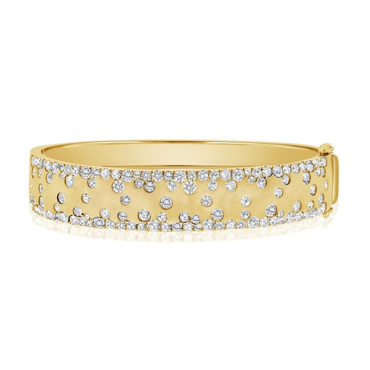 14k Gold 4.20Ct Diamond Bangle Bracelet with 119 Diamonds, available in White, Rose and Yellow Gold