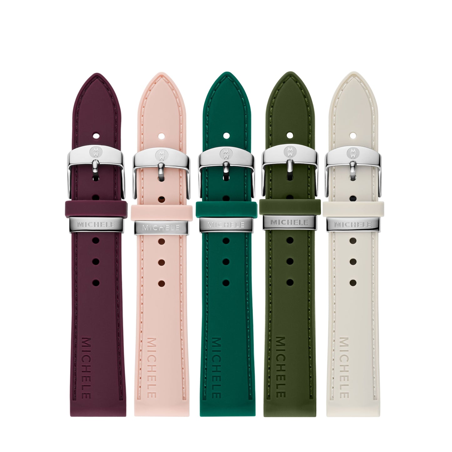 Michele Women's Luxe Garden 5 Pieces Silicone Interchangeable Strap Set 18mm.