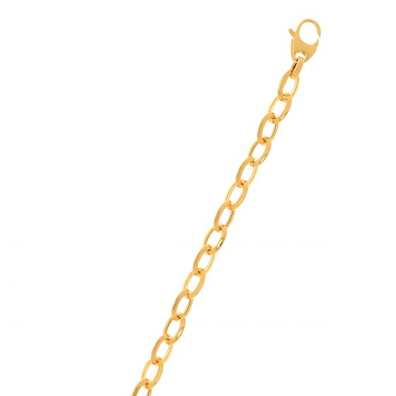 14K Yellow Gold 3.7 Grams Polished Mini Oval Link 7.5 Inch Bracelet