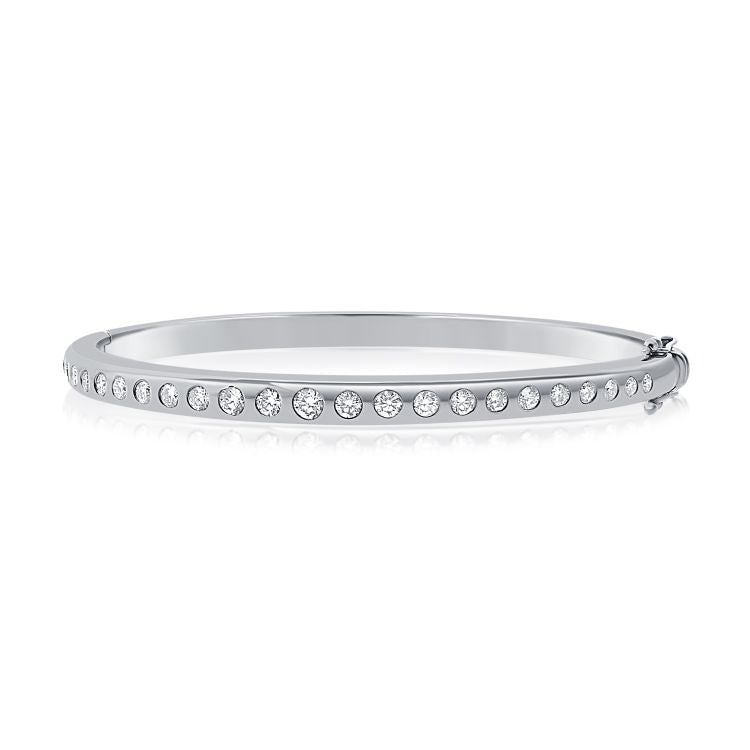 14k Gold 1.32ct Diamond Bangle Bracelet, available in White, Rose and Yellow Gold