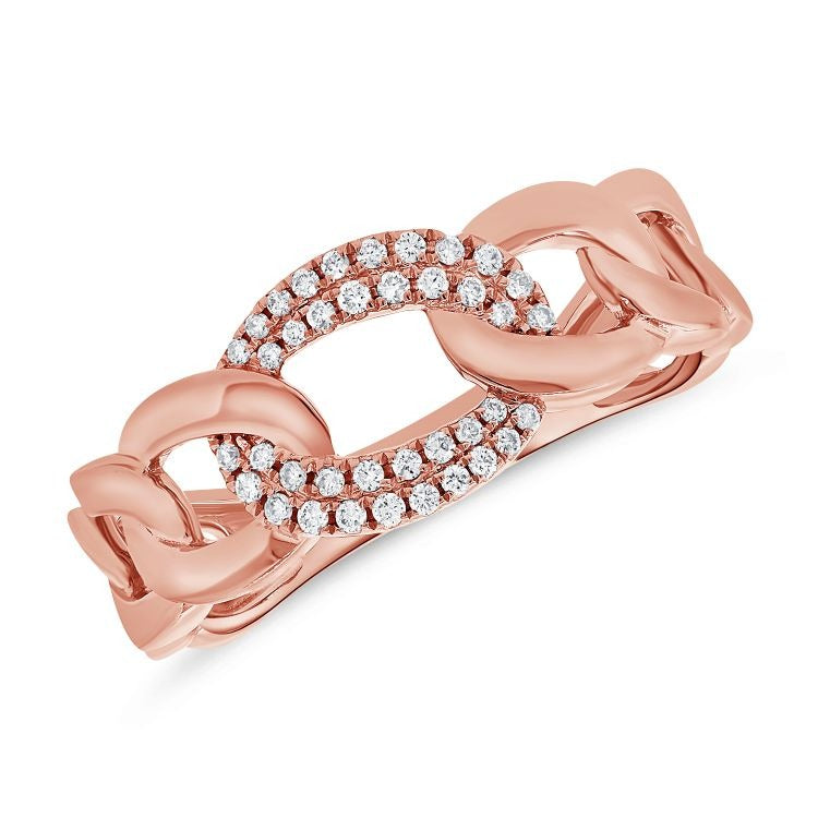 14k Gold 0.14Ct Diamond Ring with 38 Diamonds, available in White, Rose and Yellow Gold