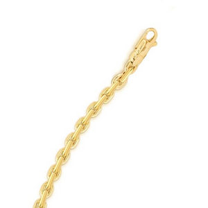 14K Yellow Gold 3.2 Grams Fancy Interlocking Link 7 Inch Bracelet