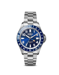 Shinola 40MM GMT Automatic Movement, Navy Dial, 2 Watch Band Gift Set