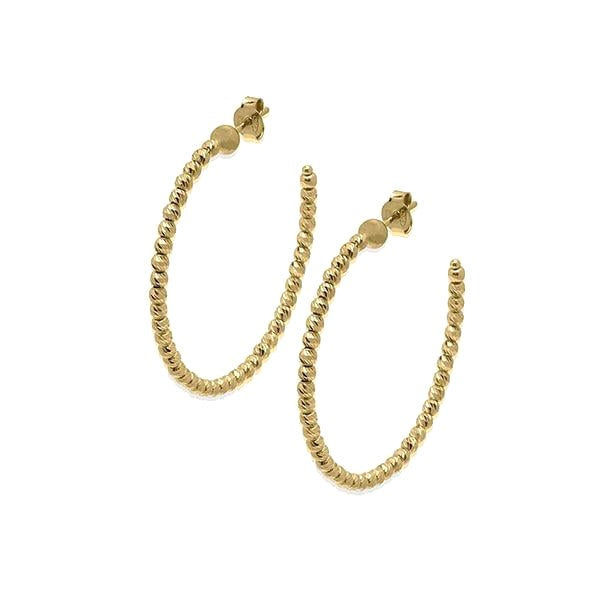 Sterling Silver 35 MM Hoop Earring, available in Rhodium Plated and Gold Plated