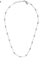 Sterling Silver Rhodium Plated Station Typhoon Necklace 16 Inch