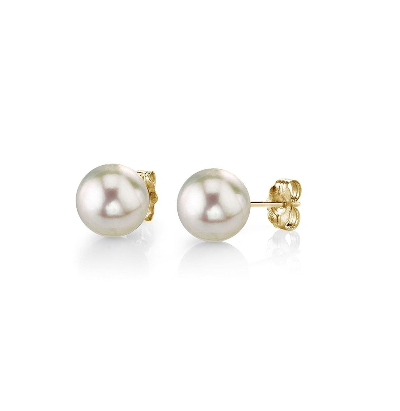 14k Yellow Gold 6mm Japanese Culture Pearl Stud Earring