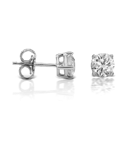 14k White Gold 0.84Ct Diamond Stud Earring