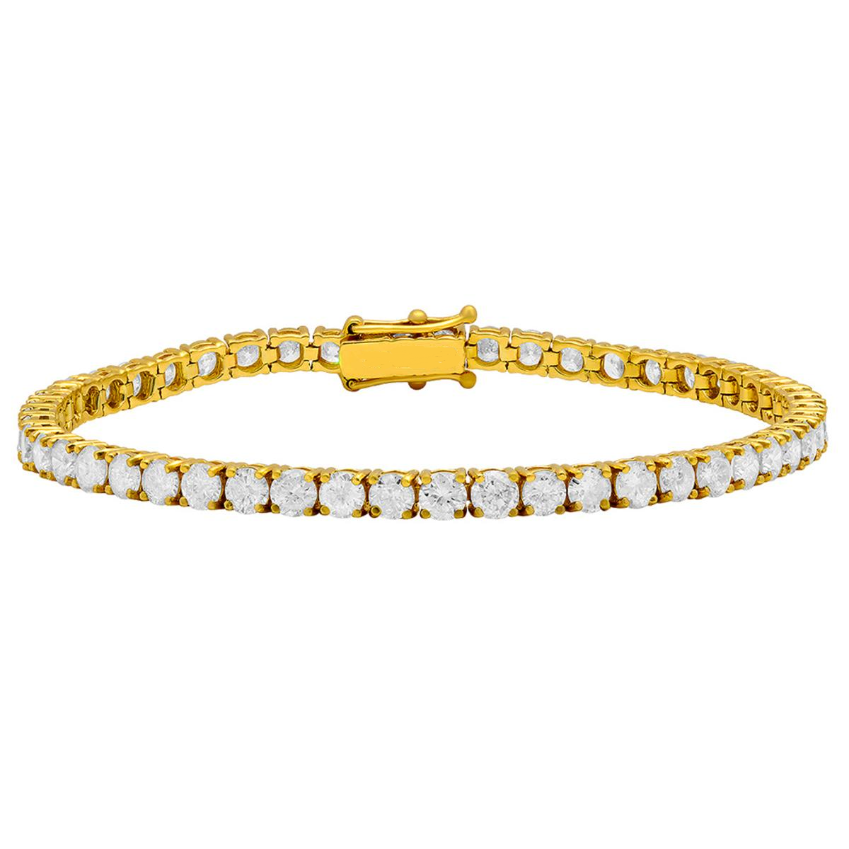 14k Yellow Gold 1.00Ct Diamond Tennis Bracelet