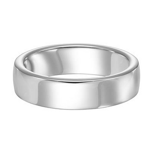 14k White Gold 6mm wide Plain Band, Size 10.0
