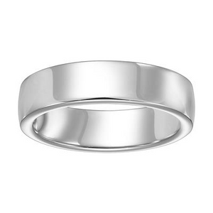 14k White Gold 6mm wide Plain Band, Size 10.0