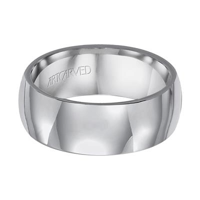 Tungsten Carbide 8mm wide Plain Band, size 10