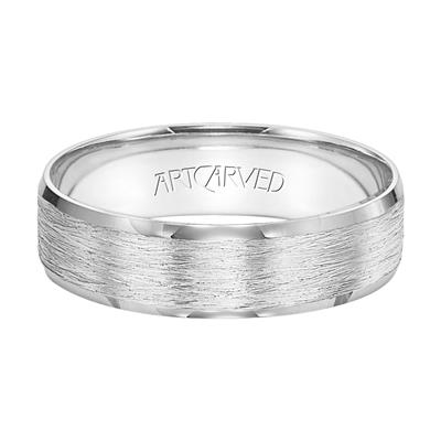 14k White Gold Satin finish Band, size 10