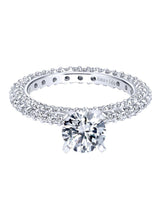 Load image into Gallery viewer, Gabriel 14k White Gold Engagement Ring, ctr 1.01, I1, H GIA, side .80.
