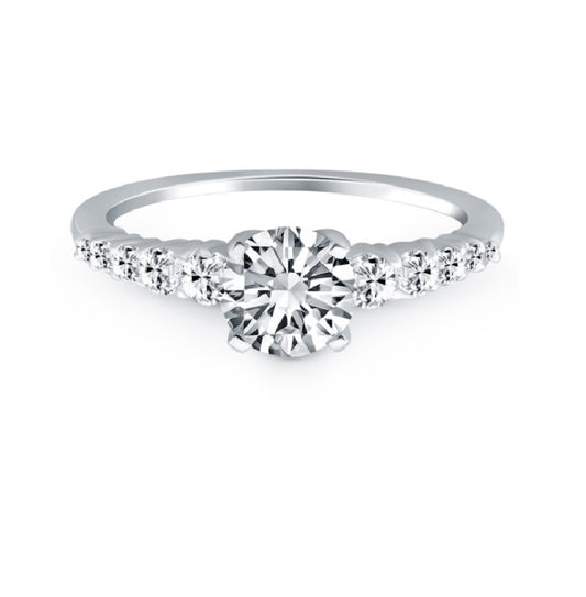 14k White Gold 2.03Ct, SI1, H, GIA, 0.90Ct Mounting