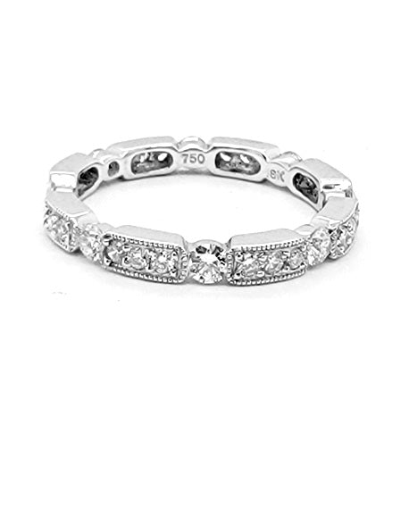 18K White Gold 0.85 Ct Diamond Band