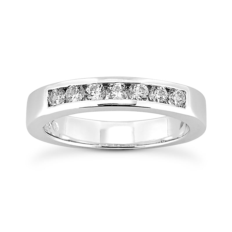 14k White Gold 0.14 Carat Diamond Wedding Band