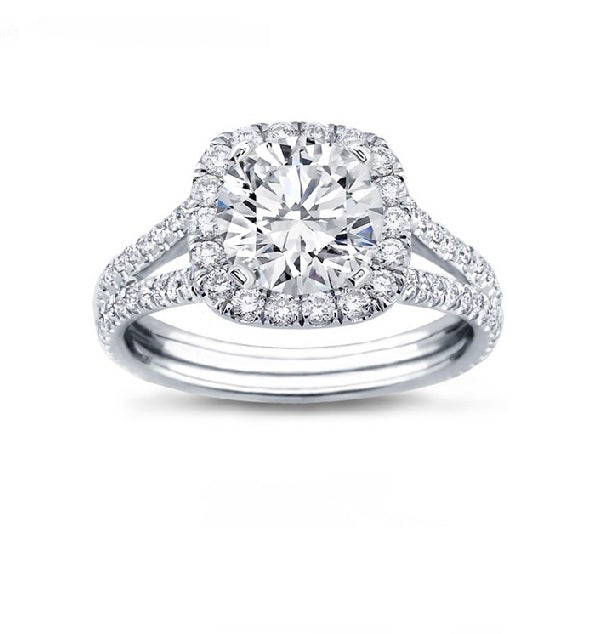 14k White Gold Ctr 0.62 VS2 F GIA, Mounting 0.52 Ct Diamond Ring