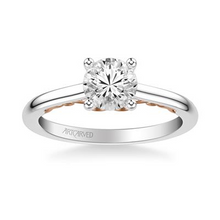 Load image into Gallery viewer, 14K White and Yellow Gold Cubic Zirconia Center Engagement  Ring Mounting
