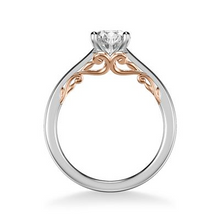 Load image into Gallery viewer, 14K White and Yellow Gold Cubic Zirconia Center Engagement  Ring Mounting
