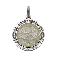 Load image into Gallery viewer, Sterling Silver Enamel Aries medal with Rim 1&quot; (24mm-quarter size)
