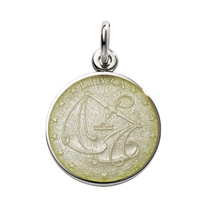 Sterling Silver Enamel Libra medal 3/4"-19mm-nickel size