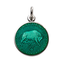 Load image into Gallery viewer, Sterling Silver Enamel Taurus medal 3/4&quot;-19mm-nickel size
