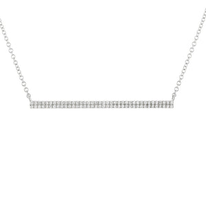 14k 0.18 Carat Diamond Bar Necklace, Available in White, Rose and Yellow Gold