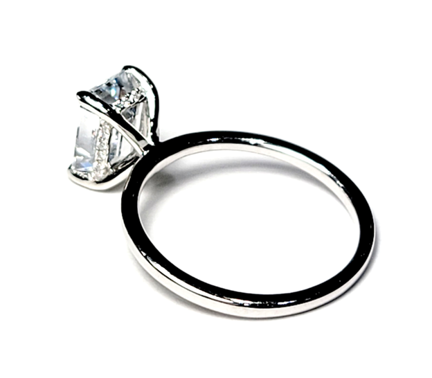 14k White Gold 2.16Ct, F, VVS2, 0.06Ct Diamond Hidden halo ALL LAB GROWN Diamonds