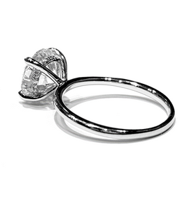 14k White Gold 3.05Ct, F, VS2, IGI, 0.06Ct Diamond Hidden Halo, ALL LAB GROWN Engagement Ring