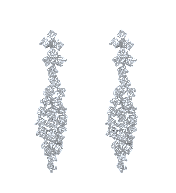 14K White Gold 2.42 Ct Diamond Dangle Earring