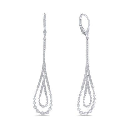 14K White Gold 1.19 Ct Diamond Dangle Earring