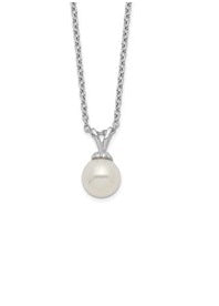 14k 6mm Culture Pearl Drop Pendant, Available in White and Yellow Gold