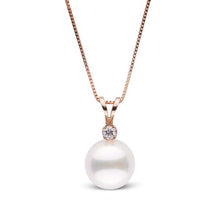 Load image into Gallery viewer, 14k 6mm Culture Pearl, 0.03 Ct Diamond Pendant, Available in White and Yellow Gold
