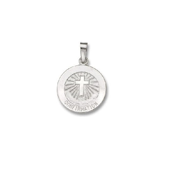 14k White Gold 15.0 MM Confirmation Medal