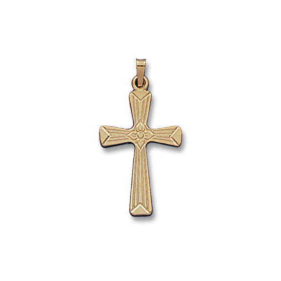 14k Yellow Gold 31.5 X 18.3 Solid MM Cross Charm