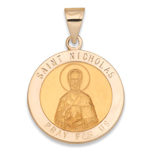 14k Yellow Gold 18 MM St. Nicholas Medal
