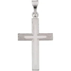 14k White Gold 18 X 12 mm Cross Charm